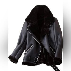 LY Varey Faux Shearling  Motto Jacket/CoatThick Lined Parka Sz M New